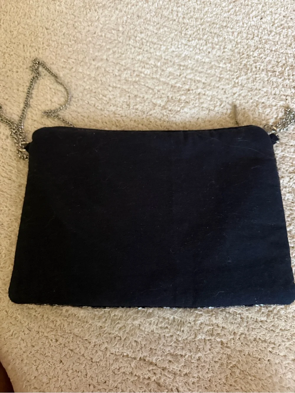 Kaylee New York Beaded Eye Pattern Crossbody Bag in Blue and White